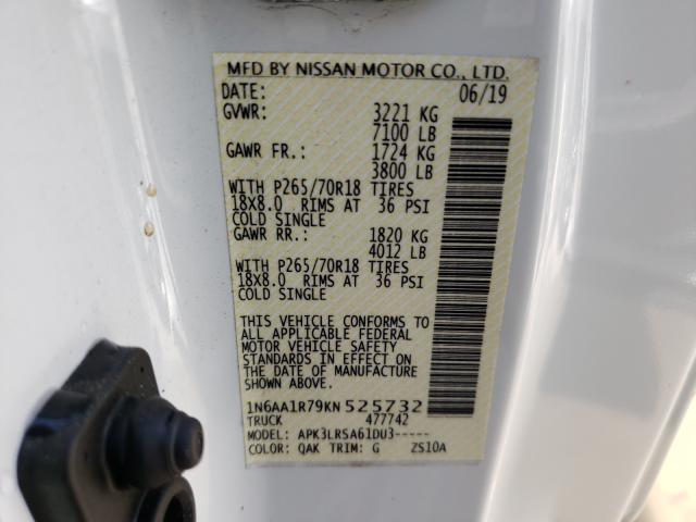 Photo 9 VIN: 1N6AA1R79KN525732 - NISSAN TITAN S 