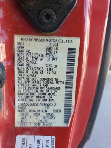 Photo 11 VIN: 1N6AD06U05C406852 - NISSAN FRONTIER K 