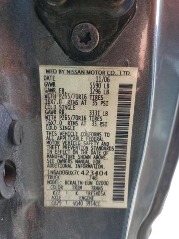 Photo 12 VIN: 1N6AD06UX7C423404 - NISSAN FRONTIER 