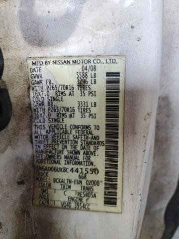 Photo 11 VIN: 1N6AD06UX8C441550 - NISSAN FRONTIER K 