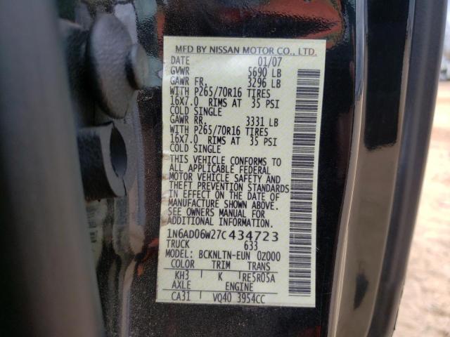 Photo 11 VIN: 1N6AD06W27C434723 - NISSAN FRONTIER K 