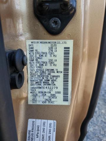 Photo 11 VIN: 1N6AD06W35C432279 - NISSAN FRONTIER K 