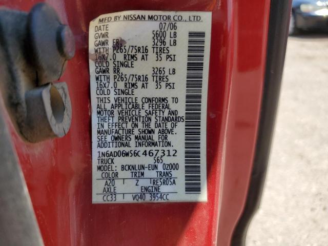 Photo 12 VIN: 1N6AD06W56C467312 - NISSAN FRONTIER 