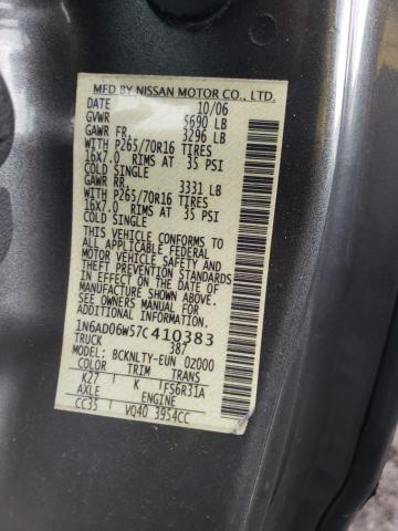 Photo 11 VIN: 1N6AD06W57C410383 - NISSAN FRONTIER K 