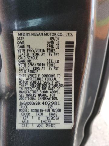 Photo 12 VIN: 1N6AD06W58C402981 - NISSAN FRONTIER 