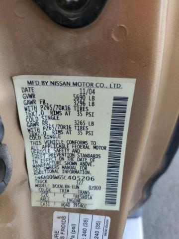 Photo 11 VIN: 1N6AD06W65C405206 - NISSAN FRONTIER K 