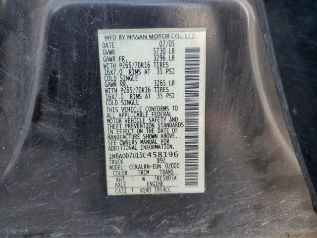 Photo 11 VIN: 1N6AD07U15C458196 - NISSAN FRONTIER 