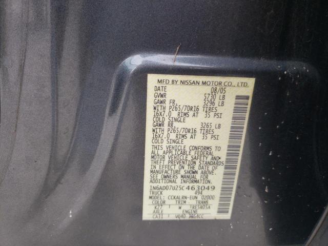 Photo 11 VIN: 1N6AD07U25C463049 - NISSAN FRONTIER 