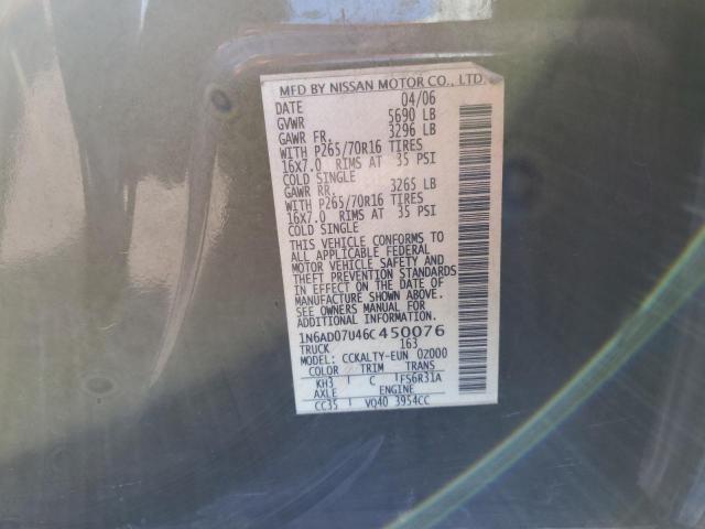 Photo 11 VIN: 1N6AD07U46C450076 - NISSAN FRONTIER C 