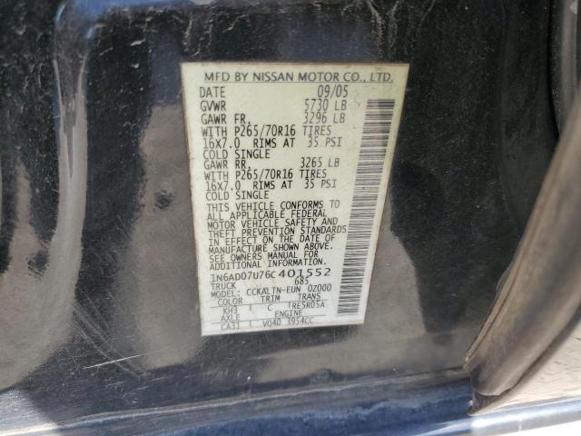 Photo 11 VIN: 1N6AD07U76C401552 - NISSAN FRONTIER 