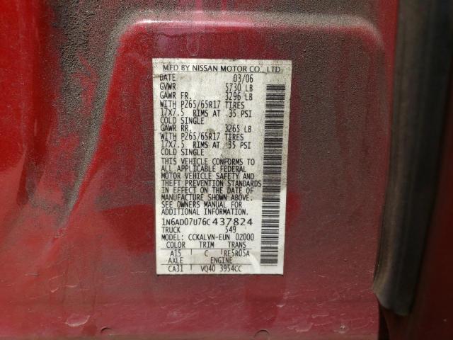 Photo 11 VIN: 1N6AD07U76C437824 - NISSAN FRONTIER C 