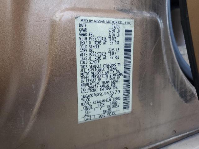 Photo 11 VIN: 1N6AD07U85C443579 - NISSAN FRONTIER 