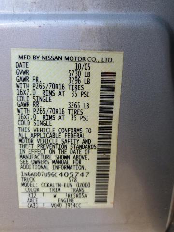 Photo 11 VIN: 1N6AD07U96C405747 - NISSAN FRONTIER 