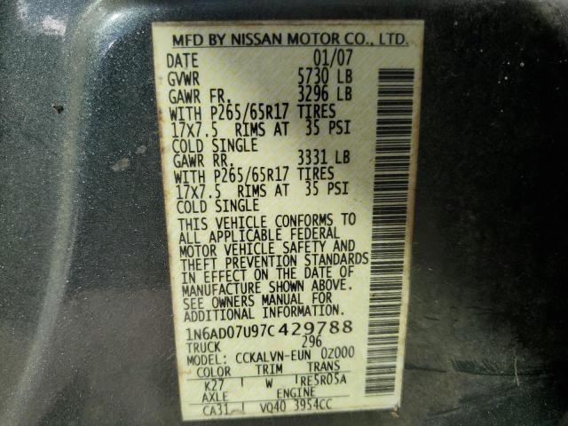 Photo 12 VIN: 1N6AD07U97C429788 - NISSAN FRONTIER C 