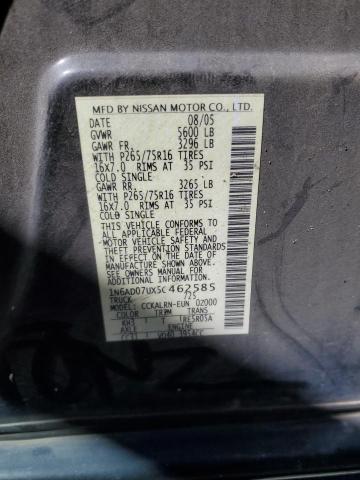 Photo 11 VIN: 1N6AD07UX5C462585 - NISSAN FRONTIER C 