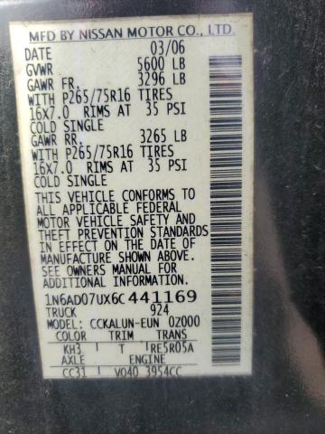 Photo 12 VIN: 1N6AD07UX6C441169 - NISSAN FRONTIER C 