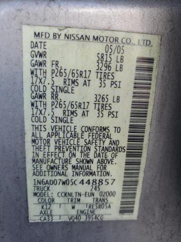 Photo 12 VIN: 1N6AD07W05C448857 - NISSAN FRONTIER 