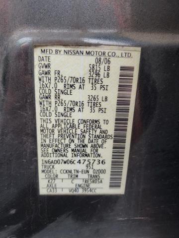 Photo 11 VIN: 1N6AD07W06C475736 - NISSAN FRONTIER C 