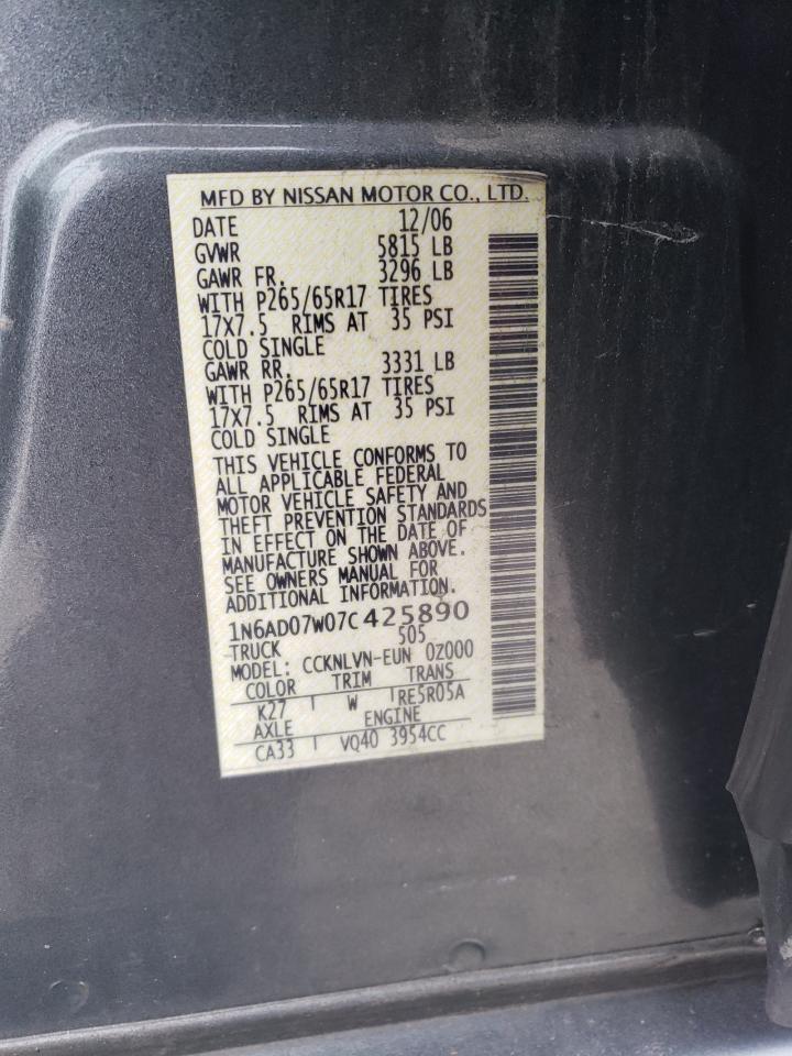 Photo 11 VIN: 1N6AD07W07C425890 - NISSAN NAVARA (FRONTIER) 