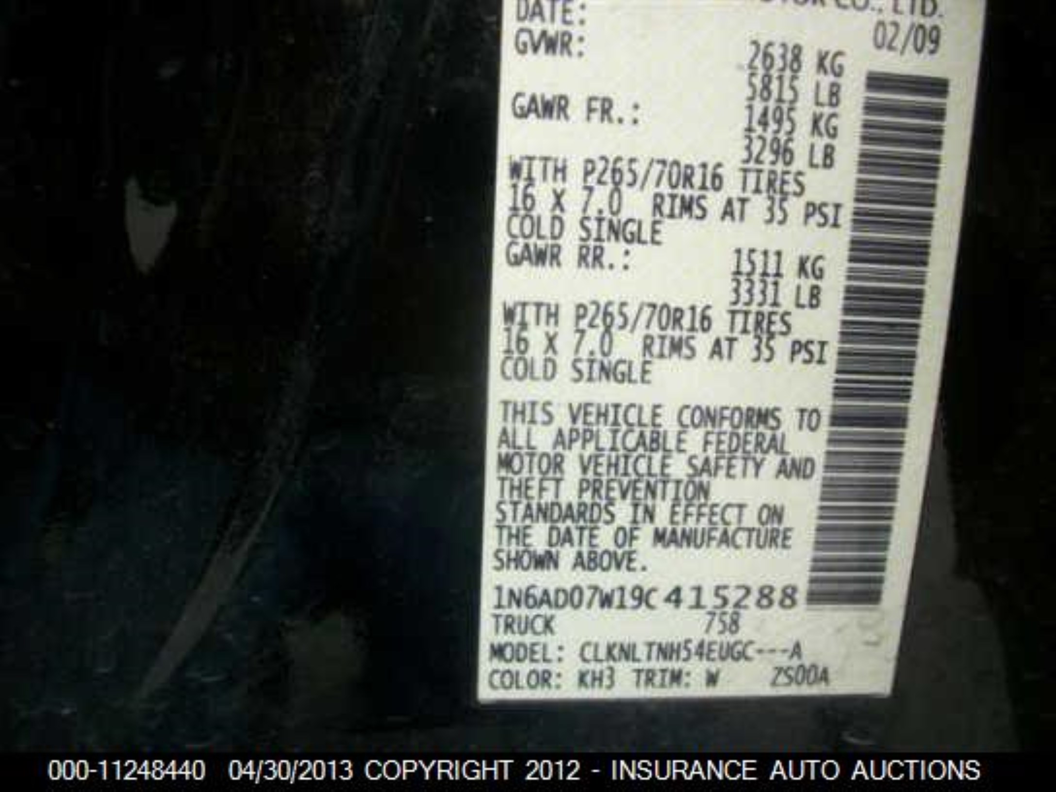 Photo 8 VIN: 1N6AD07W19C415288 - NISSAN NAVARA (FRONTIER) 