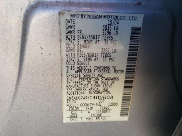 Photo 11 VIN: 1N6AD07W35C400608 - NISSAN FRONTIER 