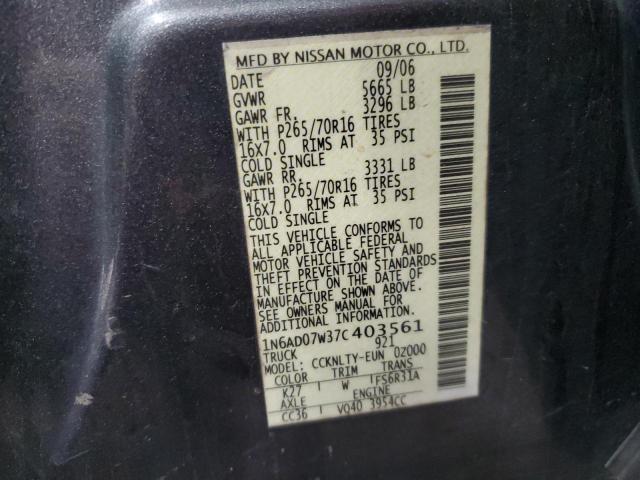 Photo 13 VIN: 1N6AD07W37C403561 - NISSAN FRONTIER C 