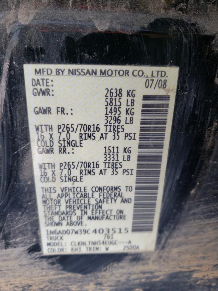 Photo 11 VIN: 1N6AD07W39C403515 - NISSAN NAVARA (FRONTIER) 