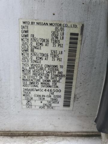 Photo 11 VIN: 1N6AD07W45C446500 - NISSAN FRONTIER C 