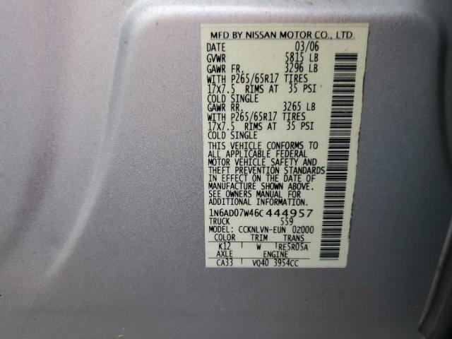 Photo 11 VIN: 1N6AD07W46C444957 - NISSAN FRONTIER C 