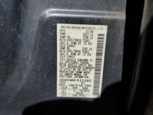 Photo 11 VIN: 1N6AD07W66C431580 - NISSAN FRONTIER C 