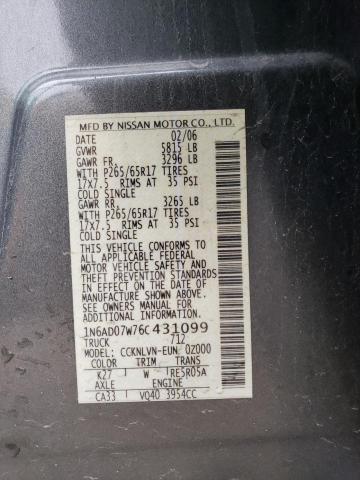 Photo 12 VIN: 1N6AD07W76C431099 - NISSAN FRONTIER 