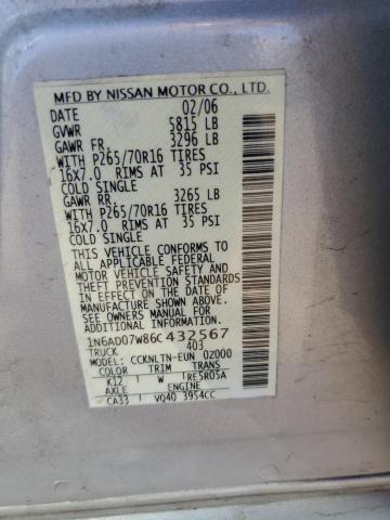 Photo 11 VIN: 1N6AD07W86C432567 - NISSAN FRONTIER 