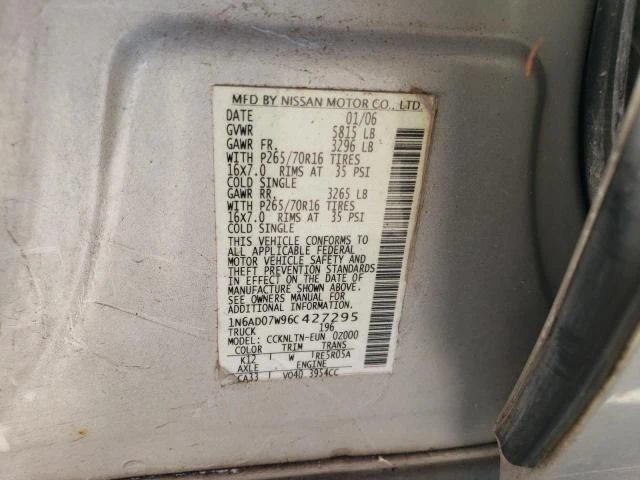 Photo 11 VIN: 1N6AD07W96C427295 - NISSAN FRONTIER C 