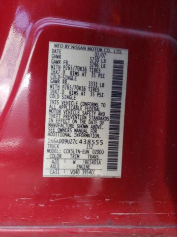 Photo 11 VIN: 1N6AD09U27C438555 - NISSAN FRONTIER 