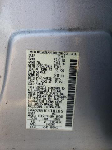 Photo 9 VIN: 1N6AD09U38C418185 - NISSAN FRONTIER C 