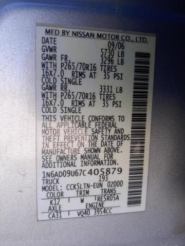 Photo 9 VIN: 1N6AD09U67C405879 - NISSAN FRONTIER C 