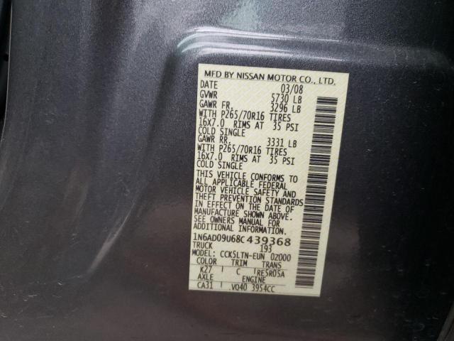 Photo 12 VIN: 1N6AD09U68C439368 - NISSAN FRONTIER 