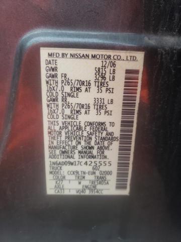 Photo 12 VIN: 1N6AD09W17C425555 - NISSAN FRONTIER C 