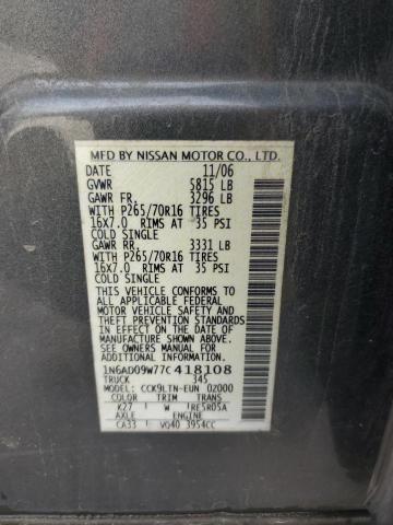 Photo 11 VIN: 1N6AD09W77C418108 - NISSAN FRONTIER C 