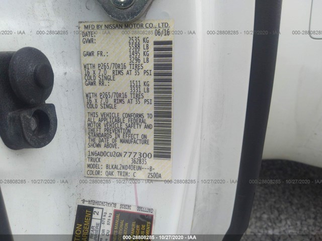 Photo 8 VIN: 1N6AD0CU2GN777300 - NISSAN FRONTIER 