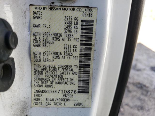 Photo 9 VIN: 1N6AD0CU5KN710876 - NISSAN FRONTIER 