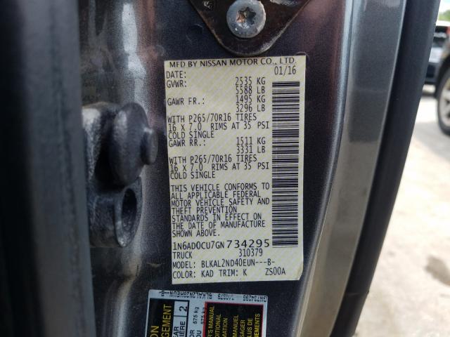 Photo 9 VIN: 1N6AD0CU7GN734295 - NISSAN FRONTIER S 