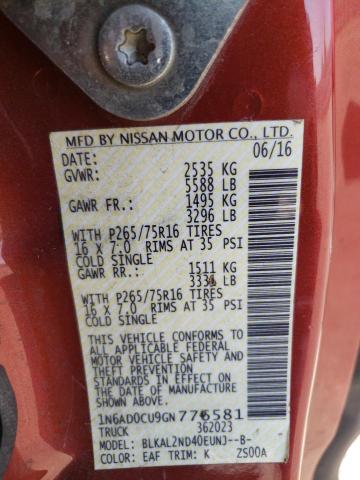 Photo 11 VIN: 1N6AD0CU9GN776581 - NISSAN FRONTIER S 