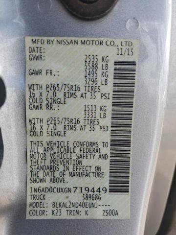 Photo 12 VIN: 1N6AD0CUXGN719449 - NISSAN FRONTIER 