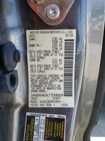 Photo 11 VIN: 1N6AD0CW0JN759869 - NISSAN FRONTIER S 