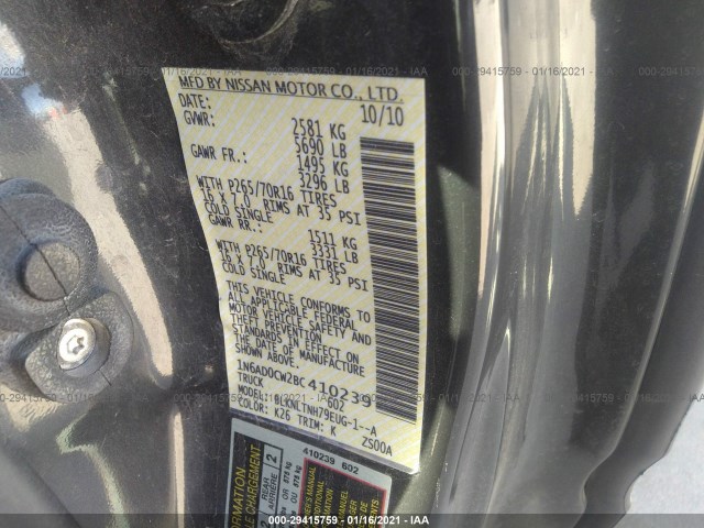 Photo 8 VIN: 1N6AD0CW2BC410239 - NISSAN FRONTIER 