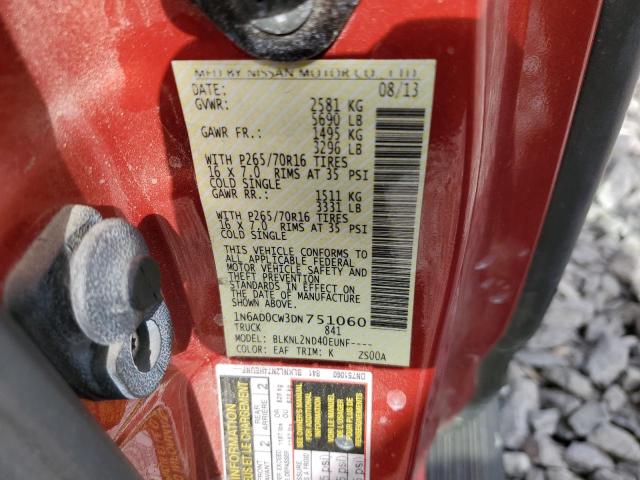 Photo 11 VIN: 1N6AD0CW3DN751060 - NISSAN FRONTIER S 