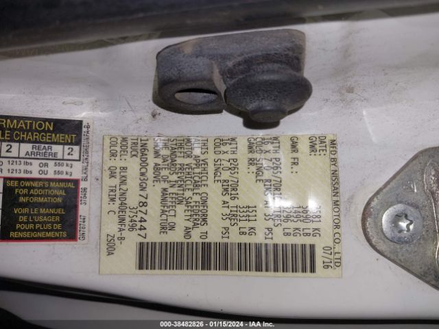 Photo 8 VIN: 1N6AD0CW3GN787447 - NISSAN FRONTIER 