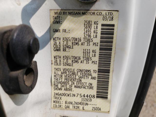 Photo 11 VIN: 1N6AD0CW5JN754408 - NISSAN FRONTIER S 