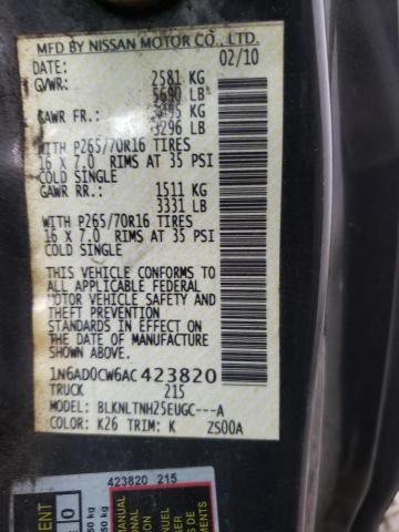 Photo 9 VIN: 1N6AD0CW6AC423820 - NISSAN FRONTIER K 